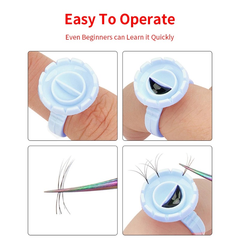 Eyelash Extension Repair - 100 unidades de anillos desechables para