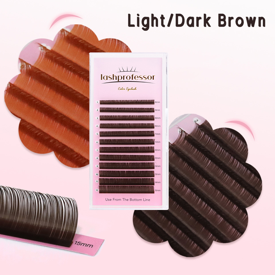 Eyelash Extension Russian Volume - Extensión de pestañas marrón oscuro, 0,05