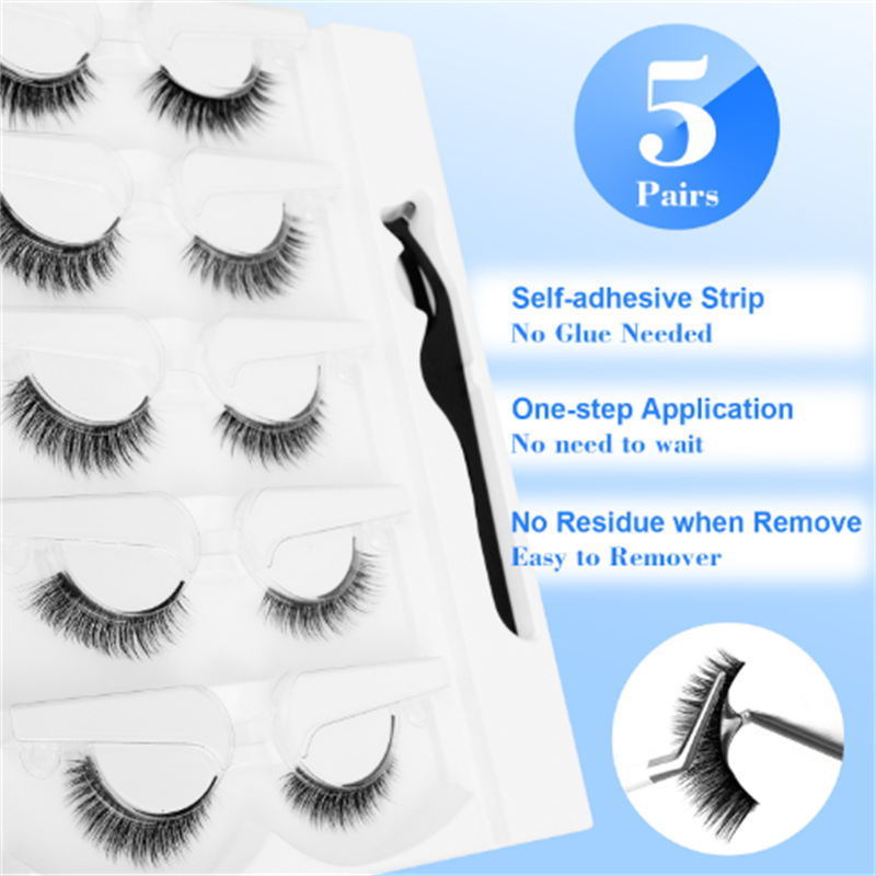 5 PARES de pestañas postizas s - Sensitive Lash Glue reseña y precio