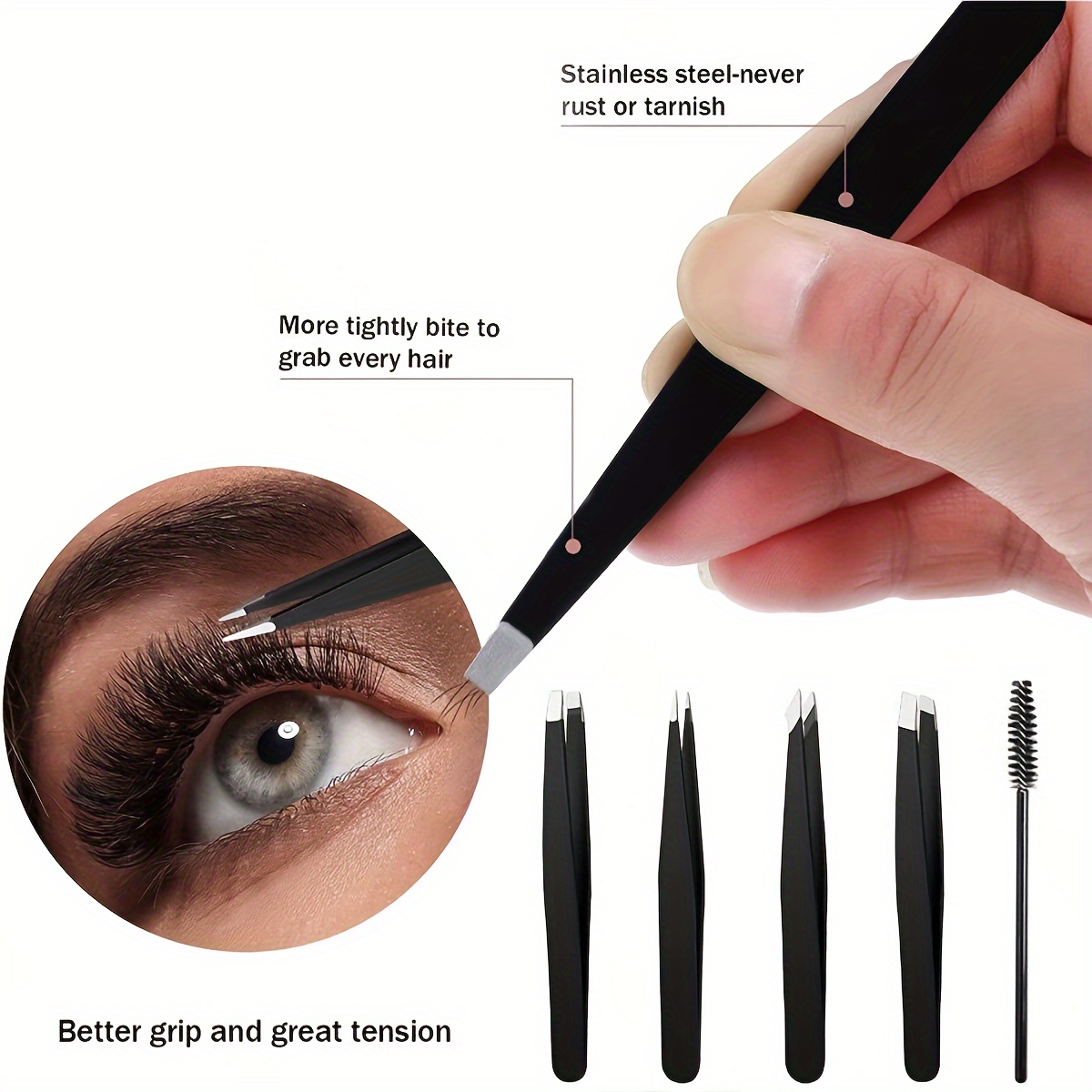 Juego de 6 Pinzas para Cejas c - Lash Primer Cleanser reseña y precio