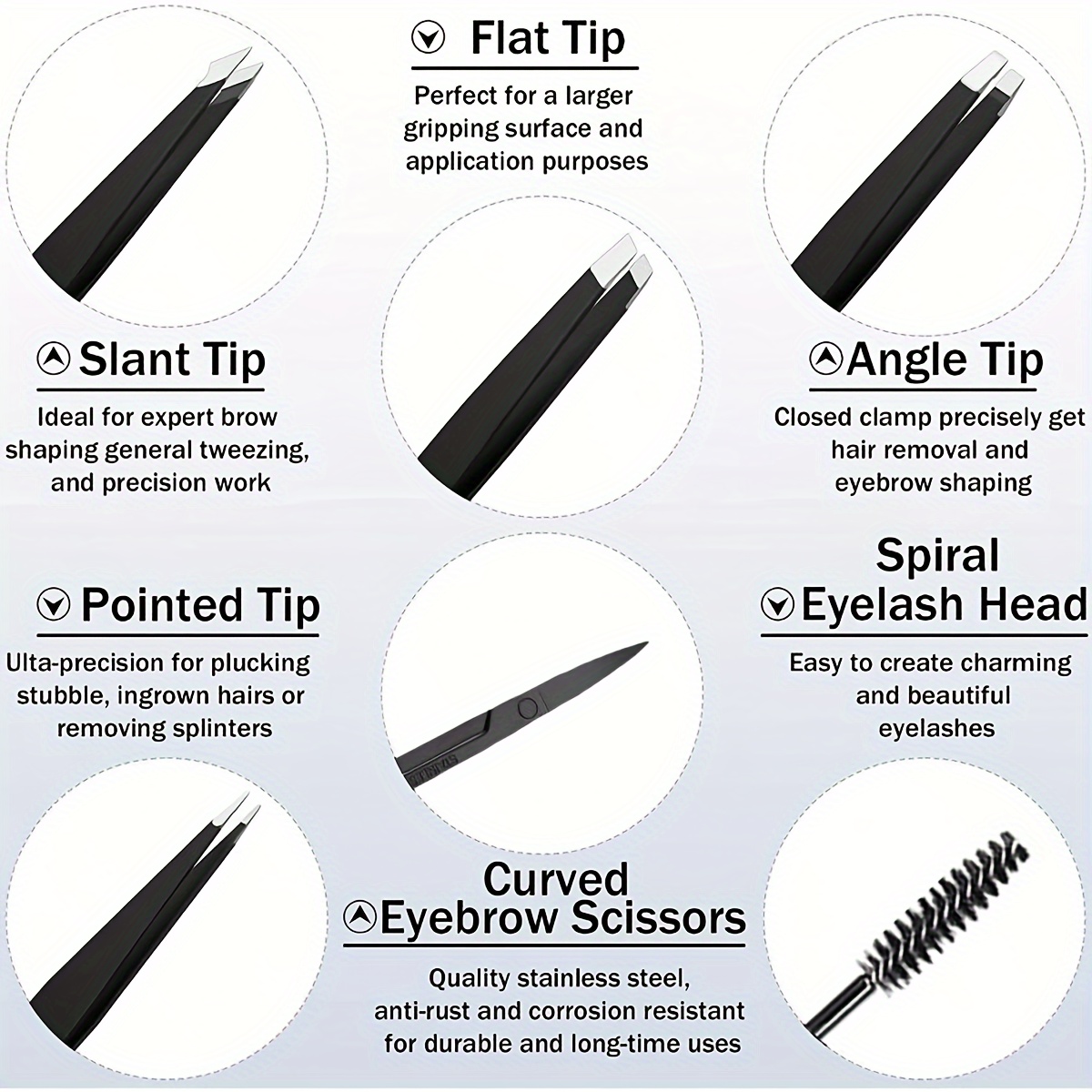 Juego de 6 Pinzas para Cejas c - Lash Primer Cleanser reseña y precio