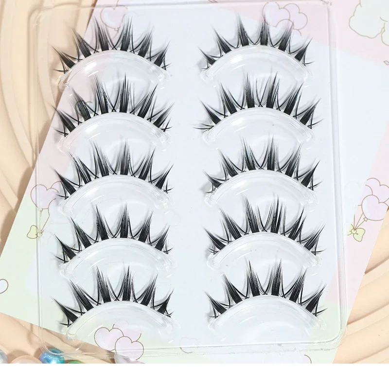 5 pares de pestañas postizas e - Eyelash Extension Douyin reseña y precio