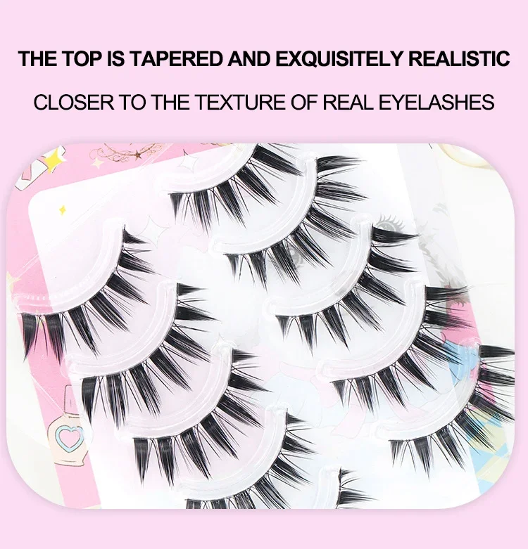 5 pares de pestañas postizas e - Eyelash Extension Douyin reseña y precio