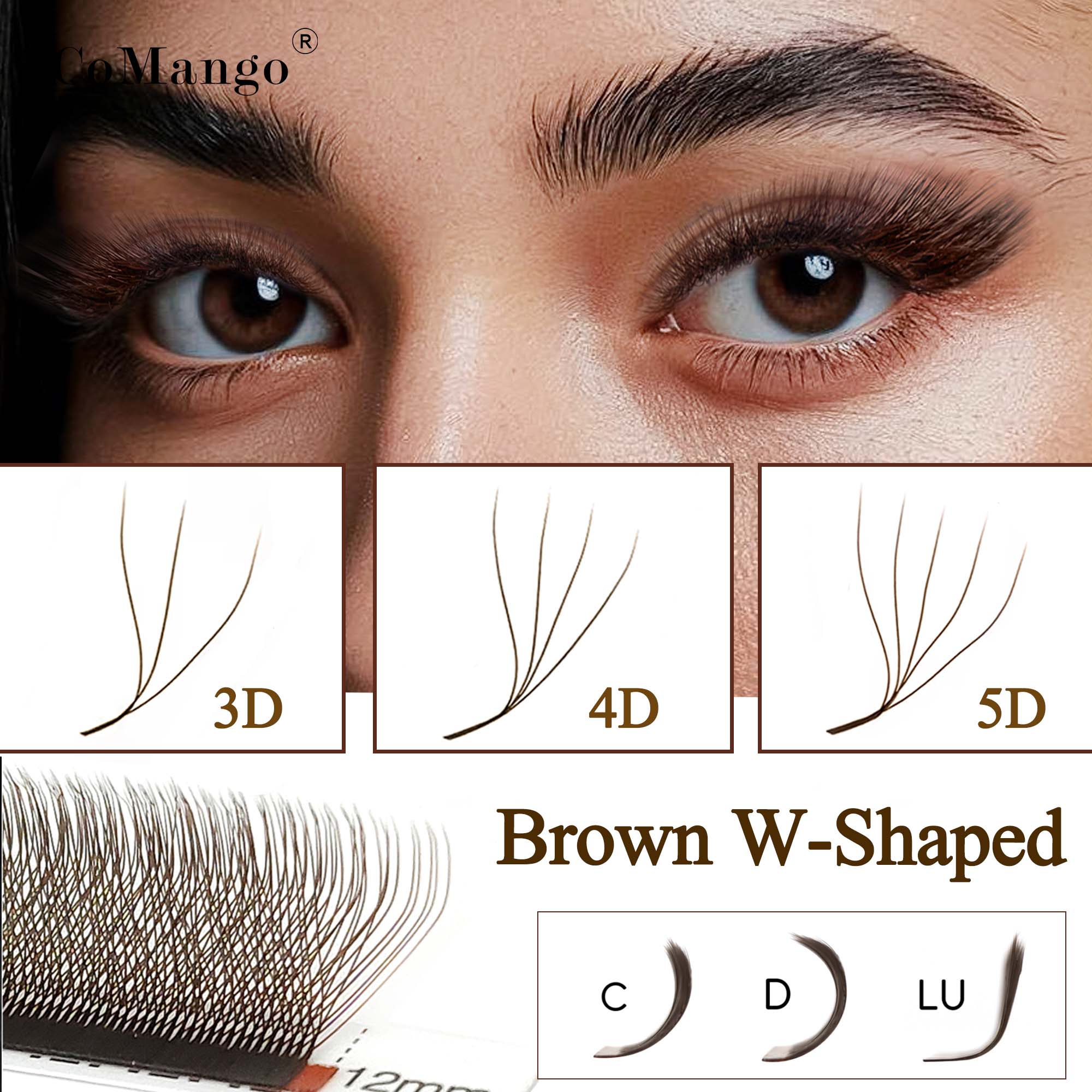 CoMango Extensiones de pestaña - Eyelash Extension Volume Styles reseña y precio