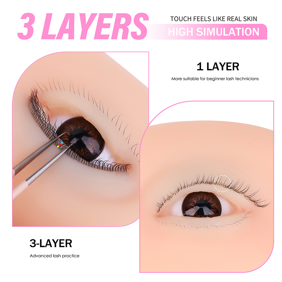 Modelo de Ojo de Silicona de 3 - Eyelash Extension Model reseña y precio